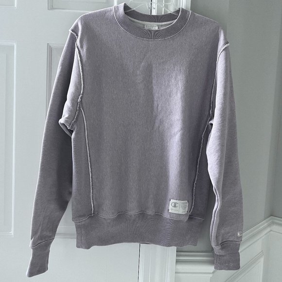 Champion Men's Natural State Reverse Weave Fleece Crew Sweatshirt Comfrey S LN - Picture 1 of 4